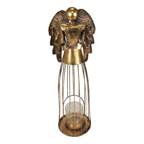 Kalėdų angelas Kalėdų, žvakidės metalinės auksinės antikvarinės išvaizdos 52cm