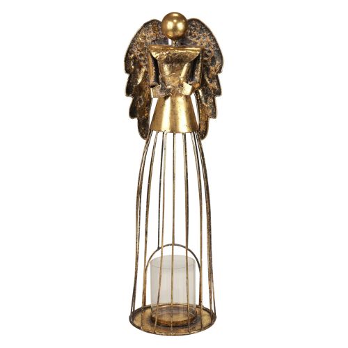 Kalėdų angelas Kalėdų, žvakidės metalinės auksinės antikvarinės išvaizdos 52cm