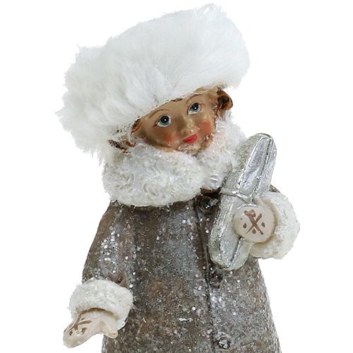 Floristik24 Kalėdinė figūrėlė pilkai balta 13cm 2vnt