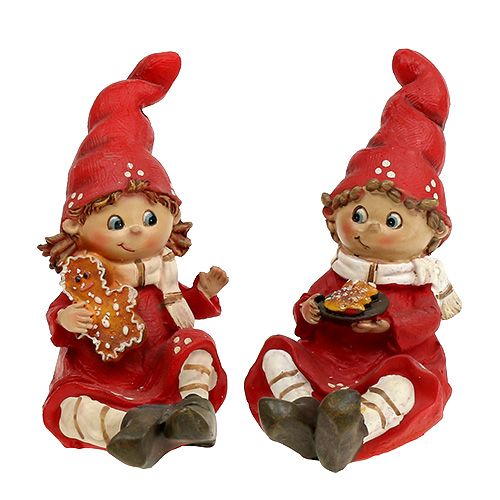 Floristik24 Kalėdinė figūrėlė vaikams 11cm raudona 2vnt