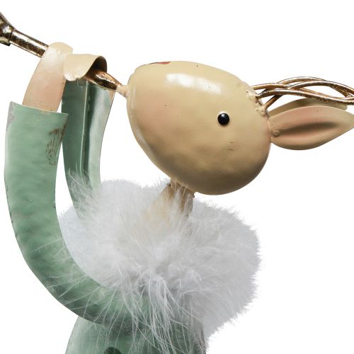 daiktų Kalėdinė figūrėlė metalinis trimitas elnias žalias auksas 51cm