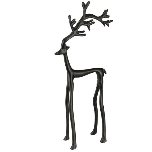 Floristik24 Kalėdinė šiaurės elnio puošmena metalinė juoda 17×8×38,5cm