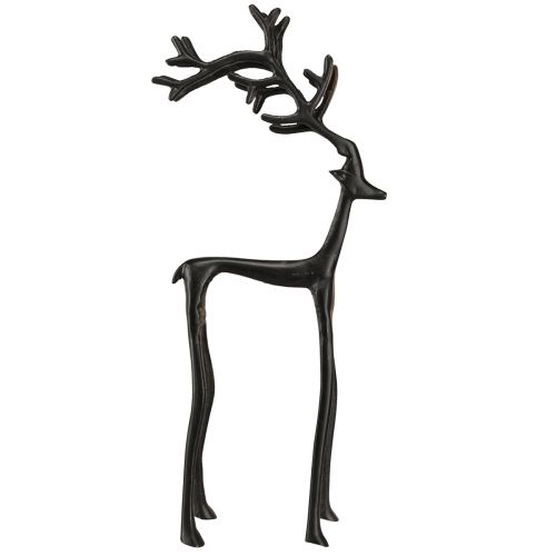 Floristik24 Kalėdinė šiaurės elnio puošmena metalinė juoda 17×8×38,5cm