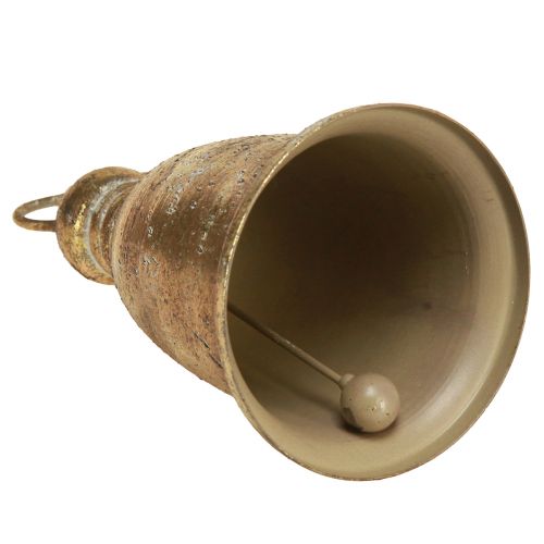 Floristik24 Kalėdinis varpas auksinis antikvarinis vaizdas H13/18cm 2vnt