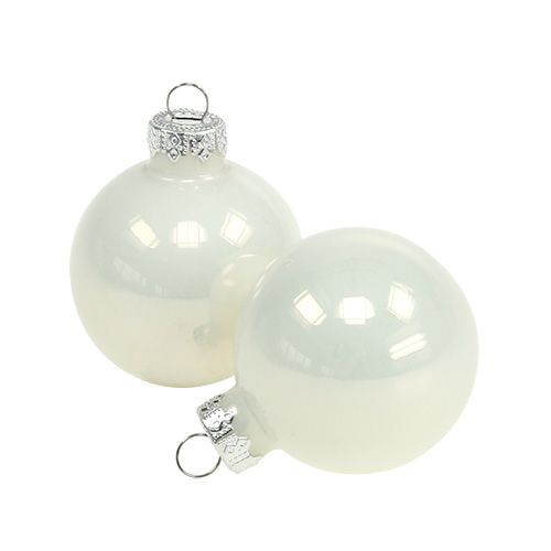 Floristik24 Kalėdinis rutulys Ø4cm baltas blizgus 24 vnt