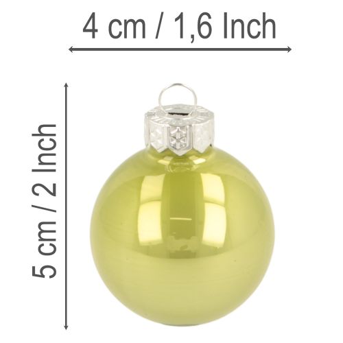 Kalėdinių eglutės žaisliukų rinkinys, spalvingi kalėdiniai žaisliukai, blizgūs, 40 mm, 24 dalys | Floristik24.lt