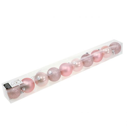 Floristik24 Kalėdinis rutulys pastelinės rožinės spalvos mišinys Ø6cm 10vnt