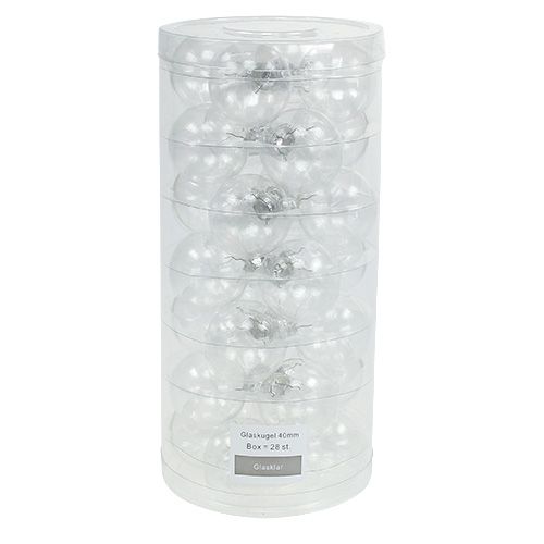 daiktų Kalėdinis rutulinis stiklas Ø4cm skaidrus 24 vnt