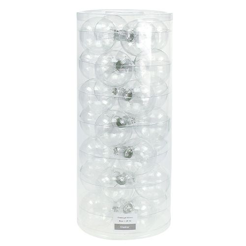 Floristik24 Kalėdinis rutulinis stiklas Ø6cm skaidrus 24 vnt