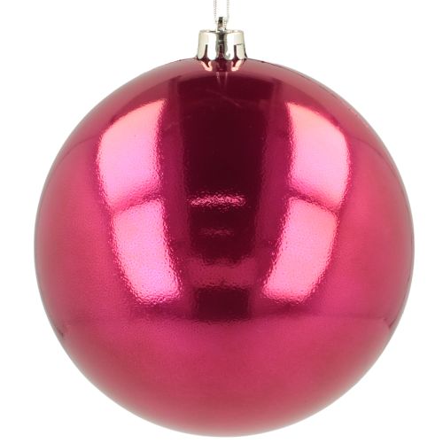 Kalėdinis plastikinis kalėdinis rutulys, didelis, rožinis, Ø14 cm