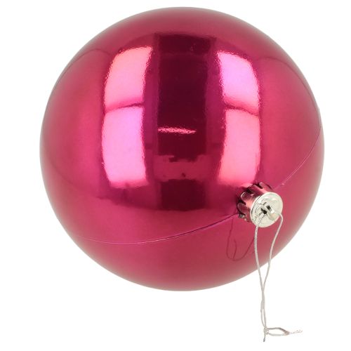 daiktų Kalėdinis plastikinis kalėdinis rutulys, didelis, rožinis, Ø14 cm