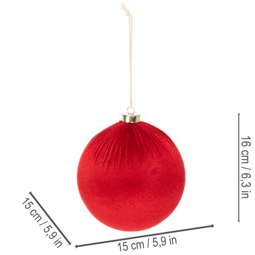 Didelis raudonas kalėdinis žaisliukas pakabinimui, 15 cm, 3 vnt. | Floristik24.lt