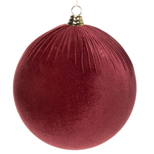 Didelis raudono aksomo kalėdinės eglutės papuošalas pakabinimui, 25 cm, 2 vnt. pirkti | Floristik24.lt