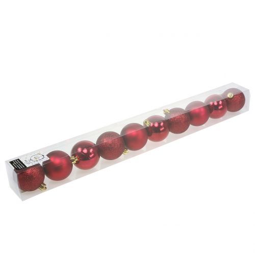 Floristik24 Kalėdinis rubino raudonumo mišinys Ø6cm 10vnt