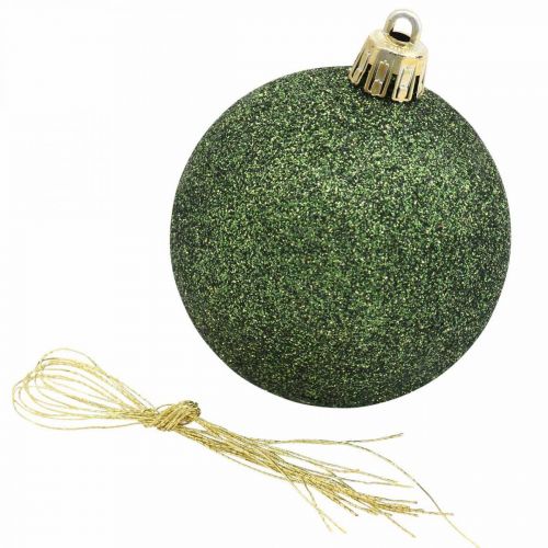 daiktų Kalėdiniai kamuoliukai, Advento papuošimai, eglutės papuošimai oranžinė/auksinė/žalia Ø5,5cm plastiko 10vnt.
