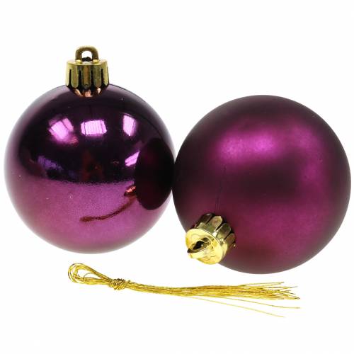 Floristik24 Eglutės papuošimai Kalėdinis rutulys violetinis Ø6cm 12vnt