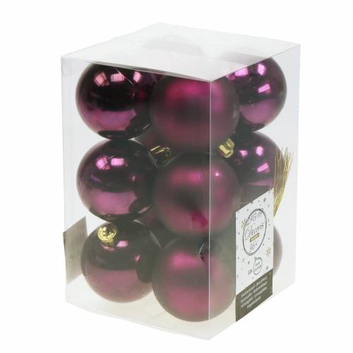 Floristik24 Eglutės papuošimai Kalėdinis rutulys violetinis Ø6cm 12vnt
