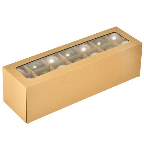 daiktų Kalėdiniai stikliniai rutuliukai, žali, kreminės spalvos, Ø60 mm, 24 vnt.