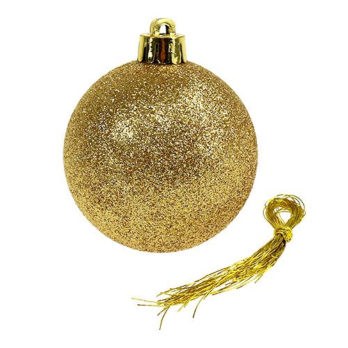 daiktų Kalėdiniai rutuliai aukso, raudono mišinio plastiko Ø6cm 30v