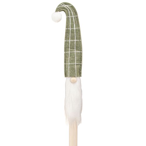 Kalėdų Senelis ant pagaliuko Kalėdinis nykštukas žalias 57 cm 4 vnt.