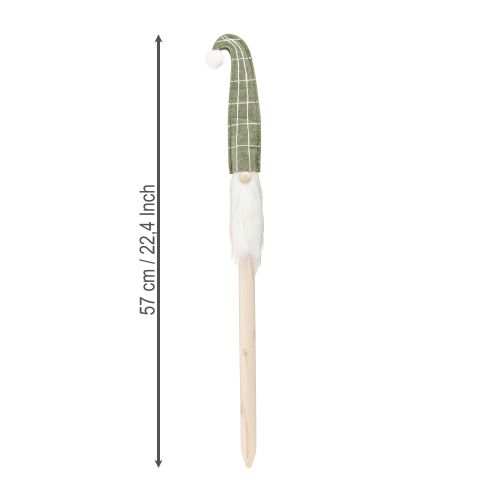 daiktų Kalėdų Senelis ant pagaliuko Kalėdinis nykštukas žalias 57 cm 4 vnt.