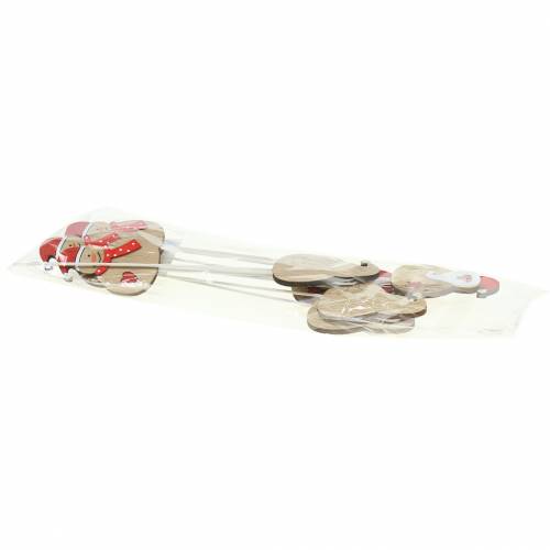 Floristik24 Dekoratyvinis kištukas Kalėdų Senelis/Sniego senelis 7cm 12 vnt