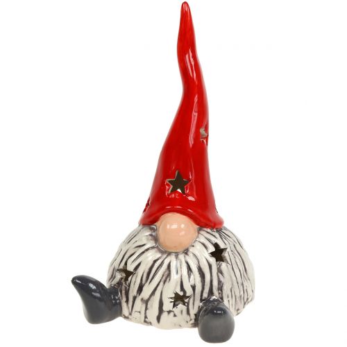 Floristik24 Deco figūrėlė Kalėdinis elfas su šviesiai raudona, pilka 20cm