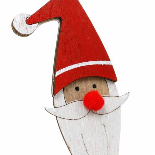 daiktų Mediniai segtukai Kalėdų Senelis su metaline spyruokle raudona, balta, natūrali 12 / 13cm L36 / 36,5cm 12vnt.
