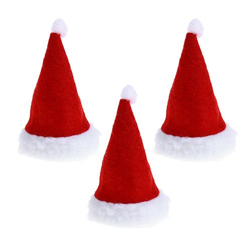 Floristik24 Kalėdinės kepurės raudonos 10cm 12vnt