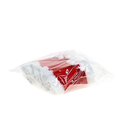 Floristik24 Kalėdinės kepurės raudonos 10cm 12vnt