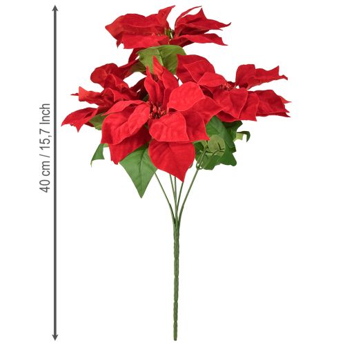 daiktų Dirbtinis augalas „Poinsettia Red“, 5 žiedai, 40 cm