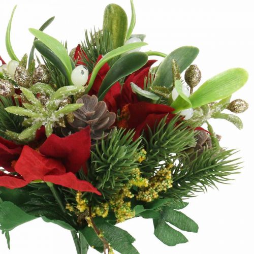 Floristik24 Dirbtinė žiemos puokštė su kūgiais, advento puošmena L30cm ryšulėlis 4vnt.