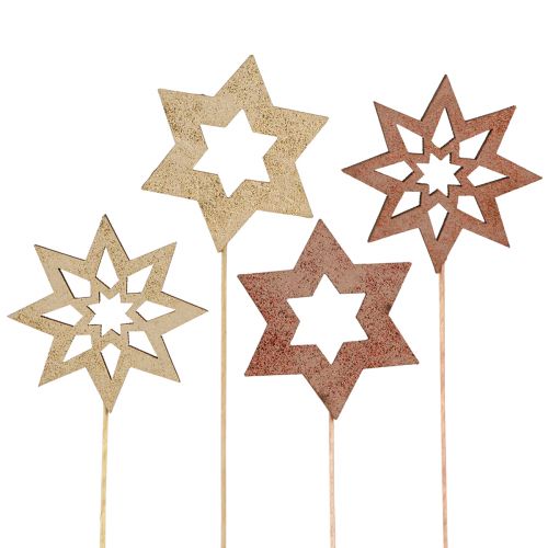 Puansetijos gėlių kamščiai bronzos aukso Ø5,5cm 18 vnt