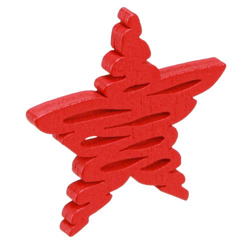 daiktų Puansetijos raudonai, natūralaus medžio barstymui 4cm 72 vnt