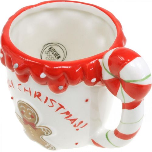 daiktų Kalėdinis puodelis Merry Christmas balta keramika H10,5cm