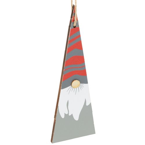 Floristik24 Kalėdiniai nykštukai mediniai pakabinimui pilkai raudoni 15/19,5 cm 8 vnt.