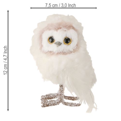 daiktų Balta pelėdos dekoracija pakabinamiems pelėdų jaunikliams, balti 12 cm, 2 vnt.