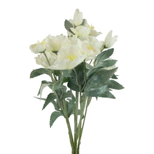 Floristik24 Baltos kalėdinės rožės dirbtinės gėlės Kalėdinės matinės L40cm