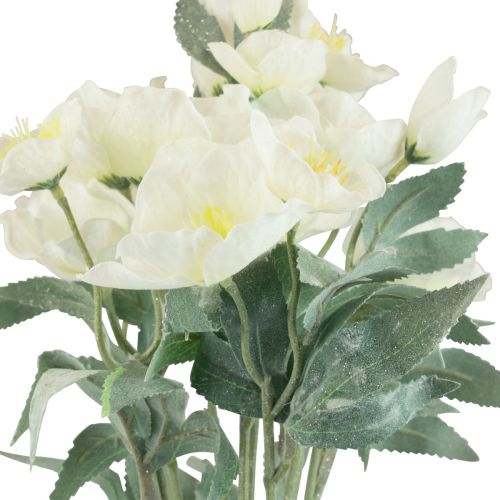 Floristik24 Baltos kalėdinės rožės dirbtinės gėlės Kalėdinės matinės L40cm