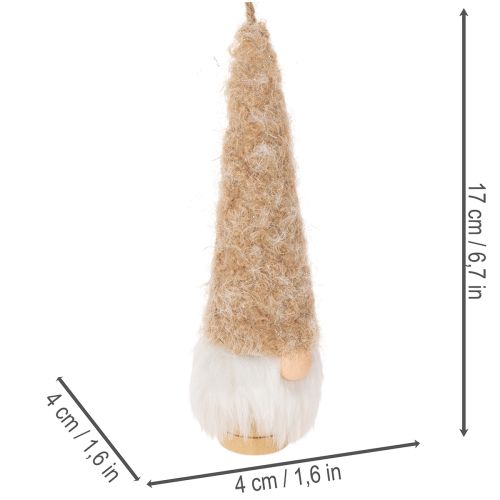 Dekoratyvinė nykštuko figūrėlė su barzda pakabinimui, 17 cm, 6 dalys | Floristik24.lt