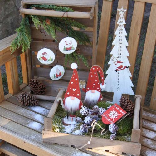 Floristik24 Medinis gnome dekoras Kalėdinis nykštukas H26/30cm 2vnt