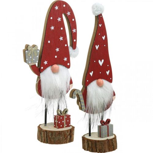 Floristik24 Medinis gnome dekoras Kalėdinis nykštukas H26/30cm 2vnt