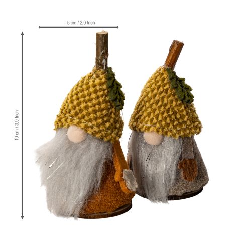 Nykštukų figūrėlių rinkinys su megzta kepure ir gile, 10 cm, 6 dalys | Floristik24.lt