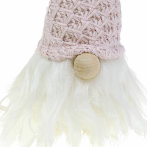 daiktų Gnome su vilnone kepure rožinė/balta 43cm 2vnt