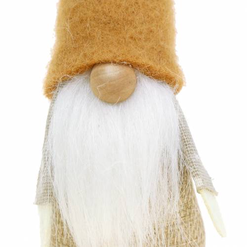 Floristik24 Gnome su barzda ruda, balta, naturali 16cm 2vnt