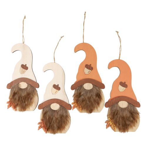 daiktų Gnome pakabukas medinis dekoratyvinis rudeninis nykštukas 21×10,5cm 4vnt