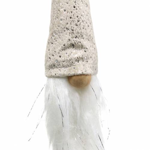 daiktų Gnome su smailia kepure pakabinti kremą 48cm L57cm 3vnt