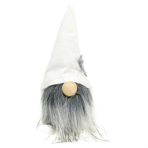 daiktų Kalėdiniai elfai su barzda balti, pilki 12cm 4 vnt