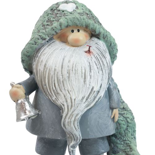 Floristik24 Gnome Kalėdinė nykštuko dekoratyvinė figūrėlė pilkai žalia 10,5×7×14cm