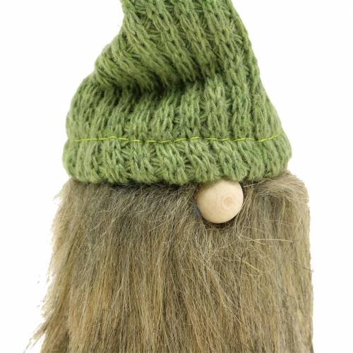 Floristik24 Gnome su vilnone kepure žalia 21cm 2vnt